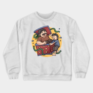 Present Father Dad Cartoon Crewneck Sweatshirt